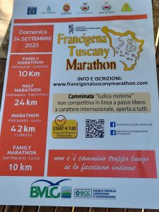 locandina Francigena Tuscany Marathon 2023