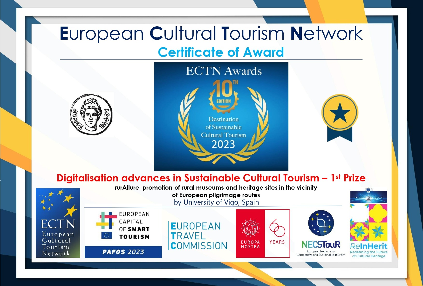 premio Destination of Sustainable Cultural Tourism 2023